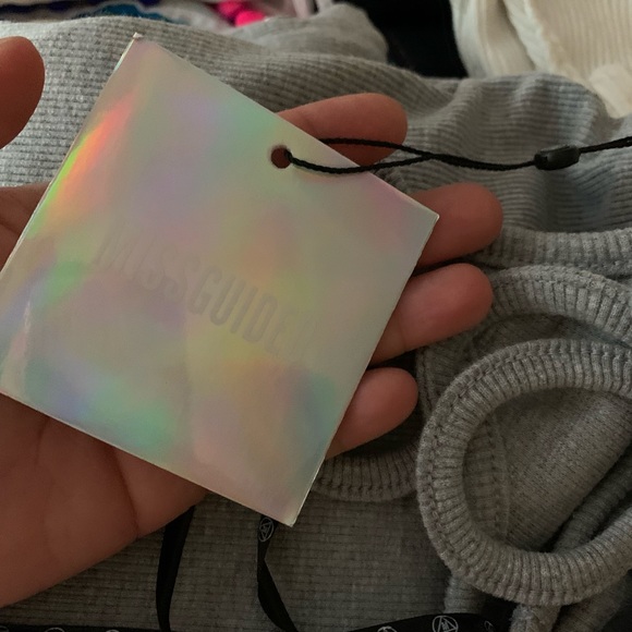 Missguided Strappy Ribbed Popper Midi Dress in Grey - Picture 8 of 11